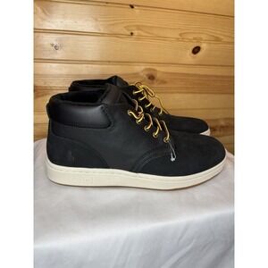 Polo Ralph Lauren Men's Black‎ Shrunken Nubuck & Canvas Sneaker Boot Size 9 NEW